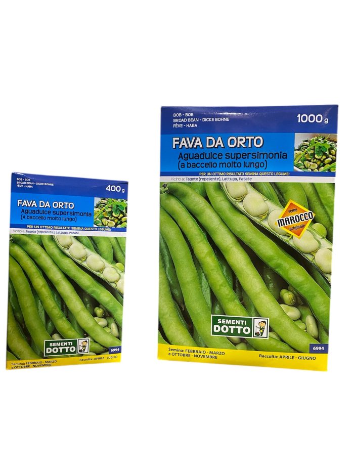 Fava da Orto Aguadulce Supersimonia Dotto Sementi – Baccelli Lunghi 35 cm, Semi Grossi 7-9 Grani - immagine 1