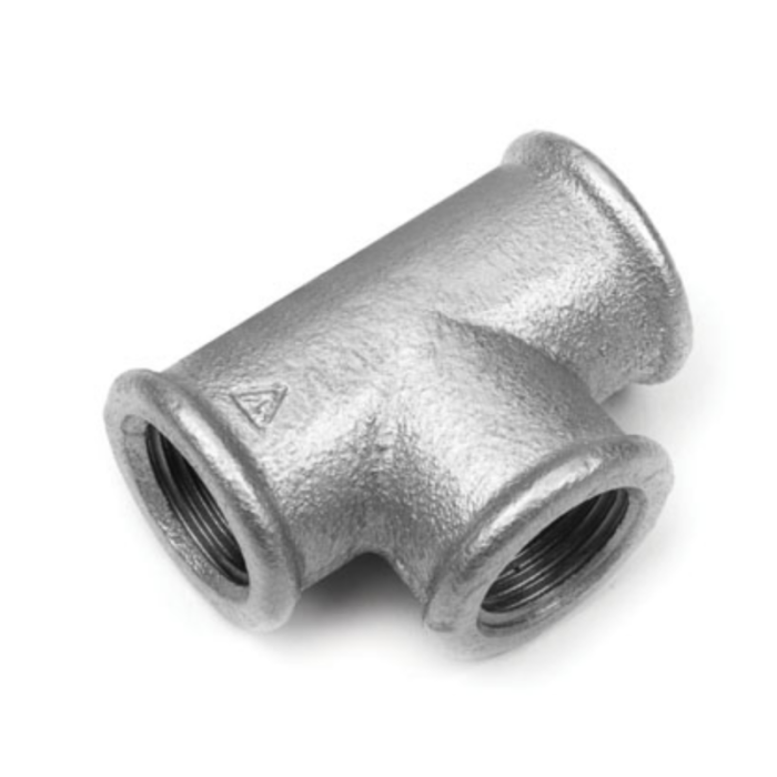 Raccordo Tee 90° in Ghisa Malleabile Femmina | T a 3 Vie Filettata per Acqua, Gas e Aria Compressa - immagine 1