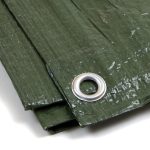 Telo Occhiellato Bordato 85 gr/m² Verde/Blu con Angoli Rinforzati – Copertura Impermeabile Multiuso