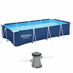 Piscina Fuori Terra Rettangolare Bestway Steel Pro Frame 4x2,11x0,81 m – Robusta, Facile da Montare e Perfetta per l’Estate