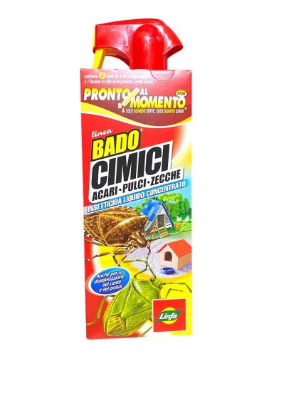 Linfa Bado Insetticida Formiche e Scarafaggi e Pulci PAM – 4 Fiale da 5ml, Pronte all’Uso Quando Serve