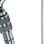 Moschettone D PRO LOCK in Alluminio con Ghiera di Sicurezza – Leggero e Ultra Resistente per Arrampicata e Lavori in Quota 114-24 mm