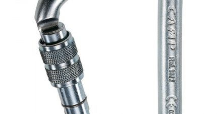 Moschettone D PRO LOCK in Alluminio con Ghiera di Sicurezza – Leggero e Ultra Resistente per Arrampicata e Lavori in Quota 114-24 mm