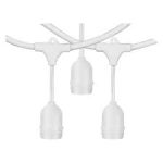 Luminaria Esterno IP65 con 10 Portalampade, Cavo Bianco 10m, Attacco E27 – Ideale per Giardini e Terrazze