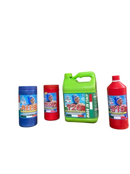 Kit Piscina in Promo: Cloro Granulare, Antialghe, Riduttore Di Ph, Cloro In Compresse