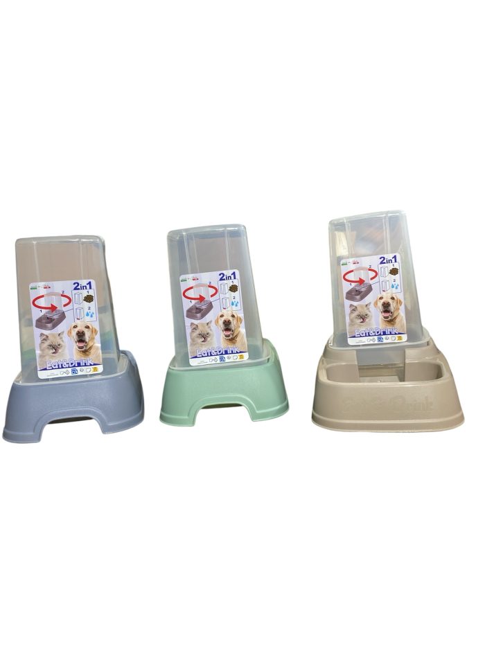 Dispenser Georplast Eat & Drink 3,7 L – Ciotola Automatica per Cani e Gatti, Colori Assortiti - immagine 1