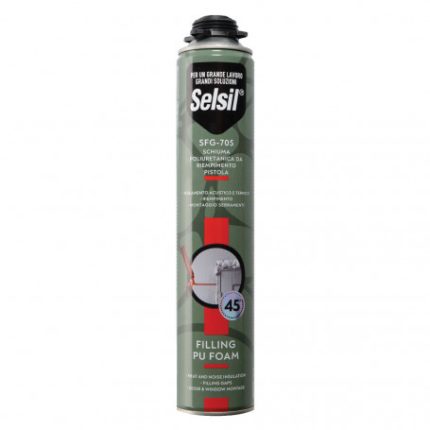 Schiuma Poliuretanica Manuale SELSIL SFG-SFM 750 ml – Riempimento, Isolamento e Sigillatura