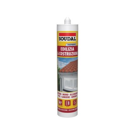 Sigillante Siliconico Neutro 300 ml – Inodore, Elastico, per Interni ed Esterni su Vetro, Muro, Alluminio, PVC e Lamiere