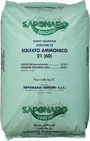 Saponaro Solfato Ammonico – Concime Azotato con 21% N Ammoniacale e 60% SO₃ ad Alta Purezza Da 25 Kg