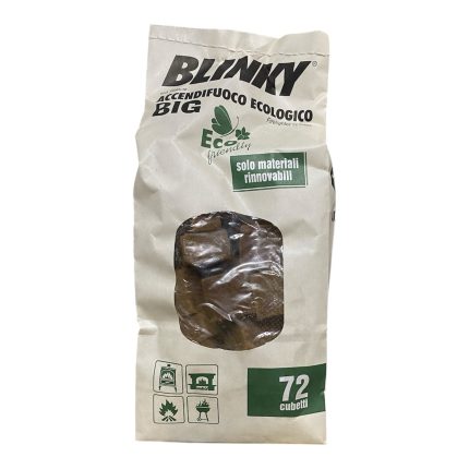 Blinky Accendifuoco Ecologico 72 Cubi | Atossico, Inodore, Lunga Durata per Stufe e Caminetti