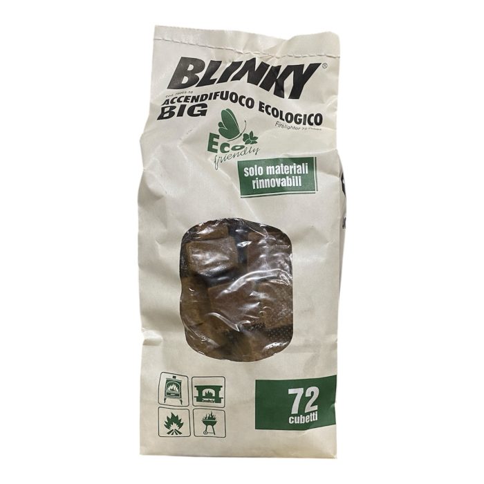 Blinky Accendifuoco Ecologico 72 Cubi | Atossico, Inodore, Lunga Durata per Stufe e Caminetti - immagine 1