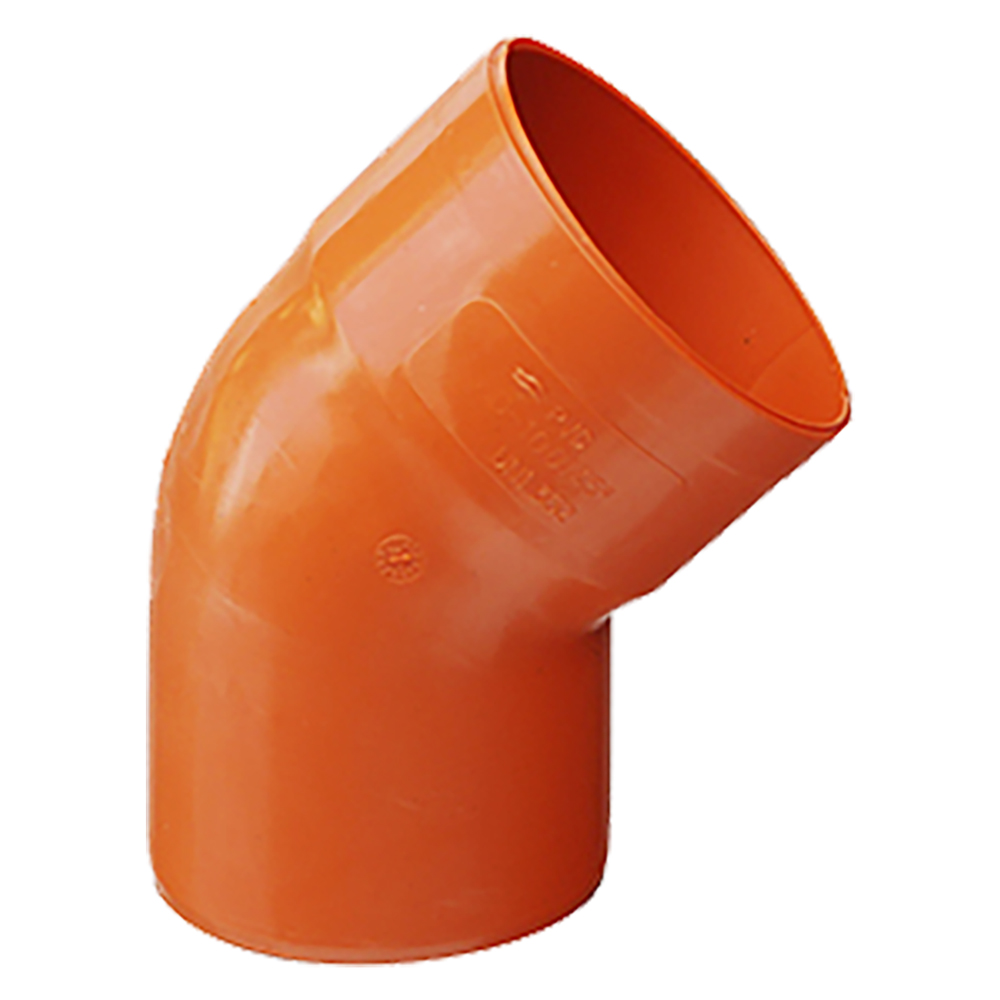 CURVA 45° per Tubo Pluviale in PVC Ø 80 – Colore Marrone (Aperta)