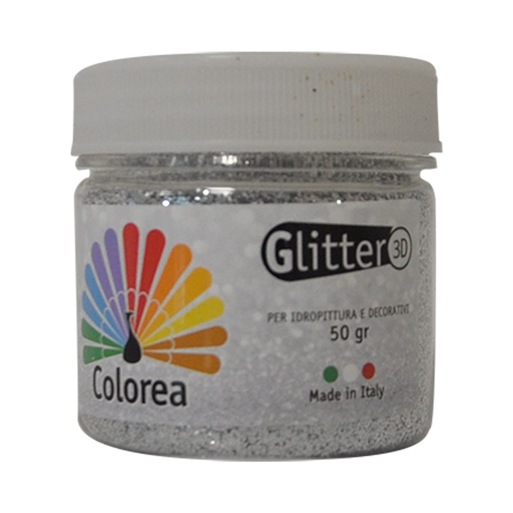 GLITTER IN POLVERE ARGENTO 50 g – Effetto luminoso per pitture e decorazioni
