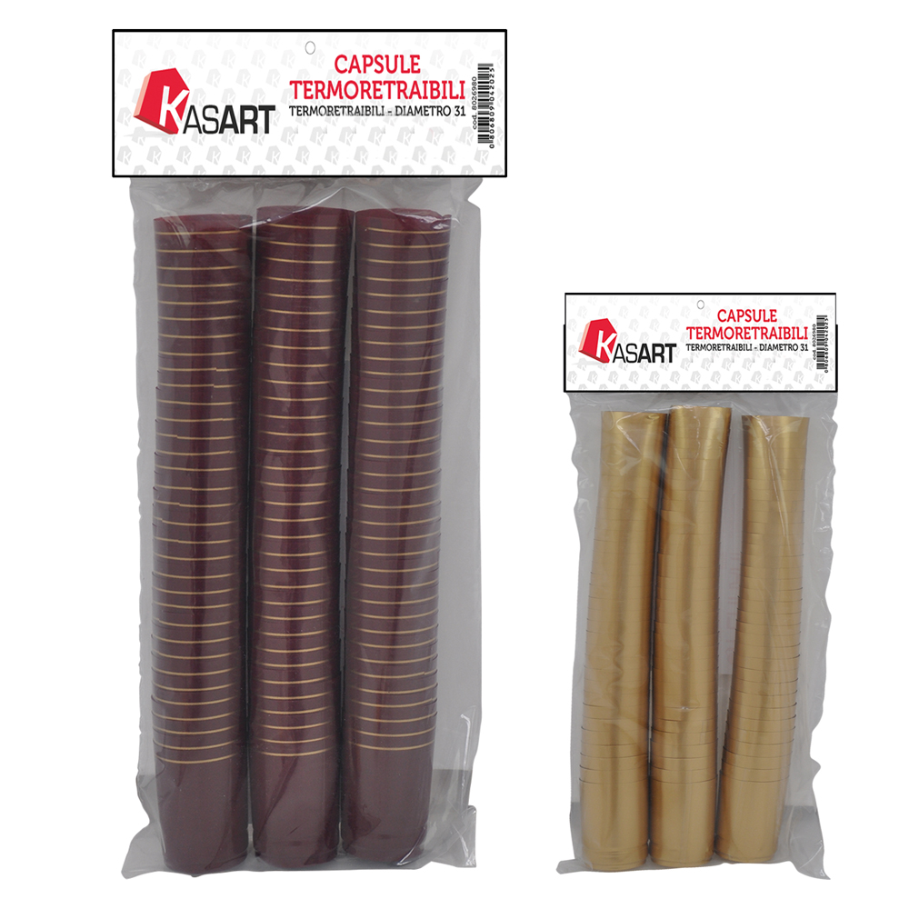 CAPSULE TERMORETRAIBILI PER BOTTIGLIE VINO – Set 100 pz per Imbottigliamento Sicuro e Look Perfetto