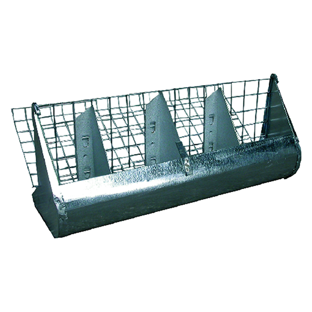 Mangiatoia per Conigli cm 39 con Porta Fieno in Lamiera Zincata