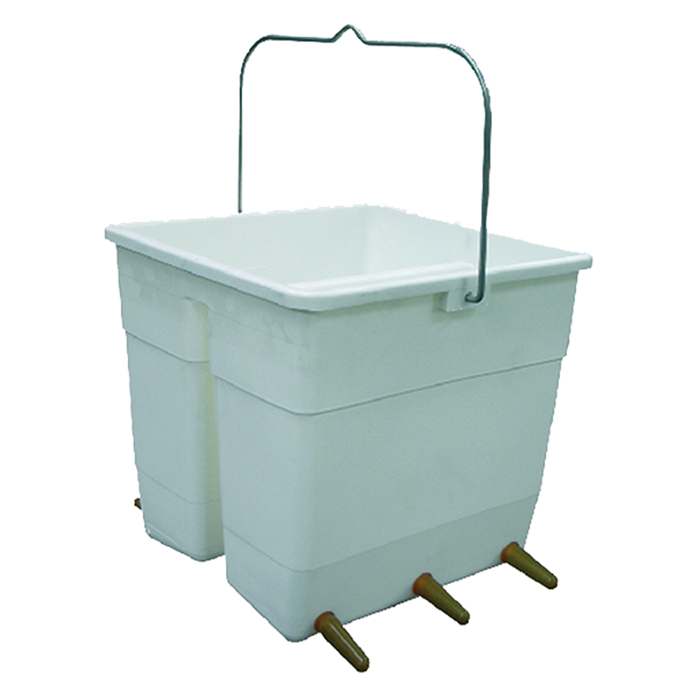 SECCHIO CON POPPATOI PER AGNELLI 5 L – Secchio Allattamento con 6 Poppatoi e Valvole