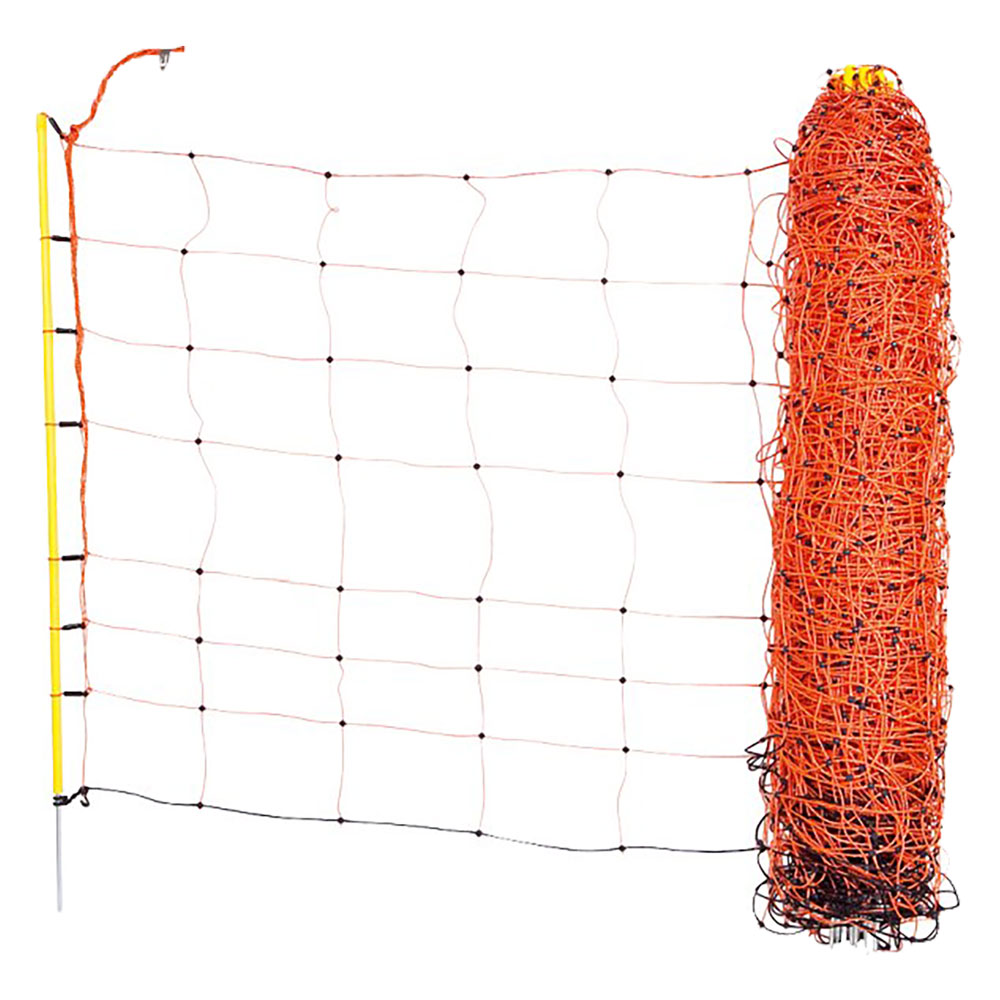 Rete per Ovini Elettrificabile 108 cm × 50 m – Con Paletti 1 Punta e Clip Inox