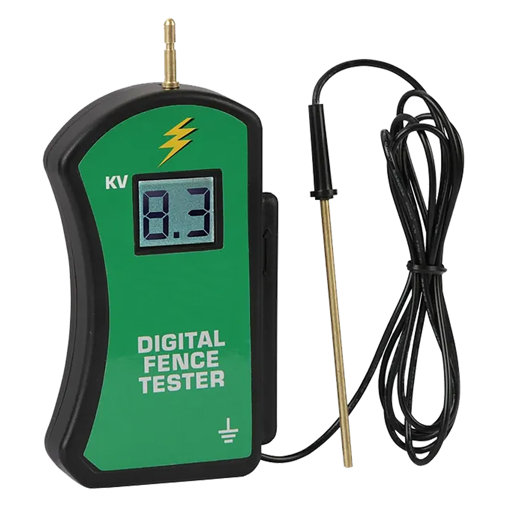 Voltmetro Digitale per Recinto 441229 – Misurazione fino a 9.900V, con Custodia e Picchetto Terra