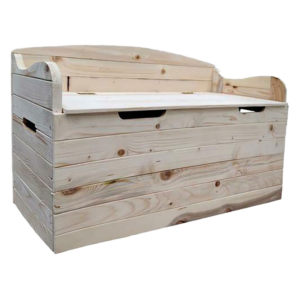 CASSAPANCA CON SCHIENALE – Baù in Legno di Pino 100×40×60 cm Legno Chiaro