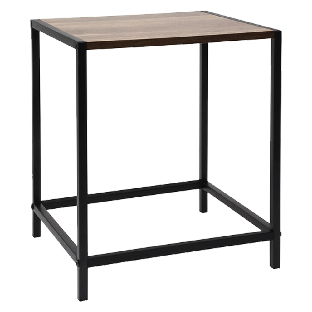 TAVOLINO IN METALLO cm 32x28,5xH37 – Design compatto e moderno con ripiano in legno