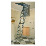 Scala a Pantografo da Soffitto in Lamiera Stampata con Corrimano Telescopico