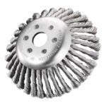 Spazzola Conica per Decespugliatore – Fili Acciaio 0,50 mm, Foro 25,4 mm, Rimozione Erbacce e Arbusti