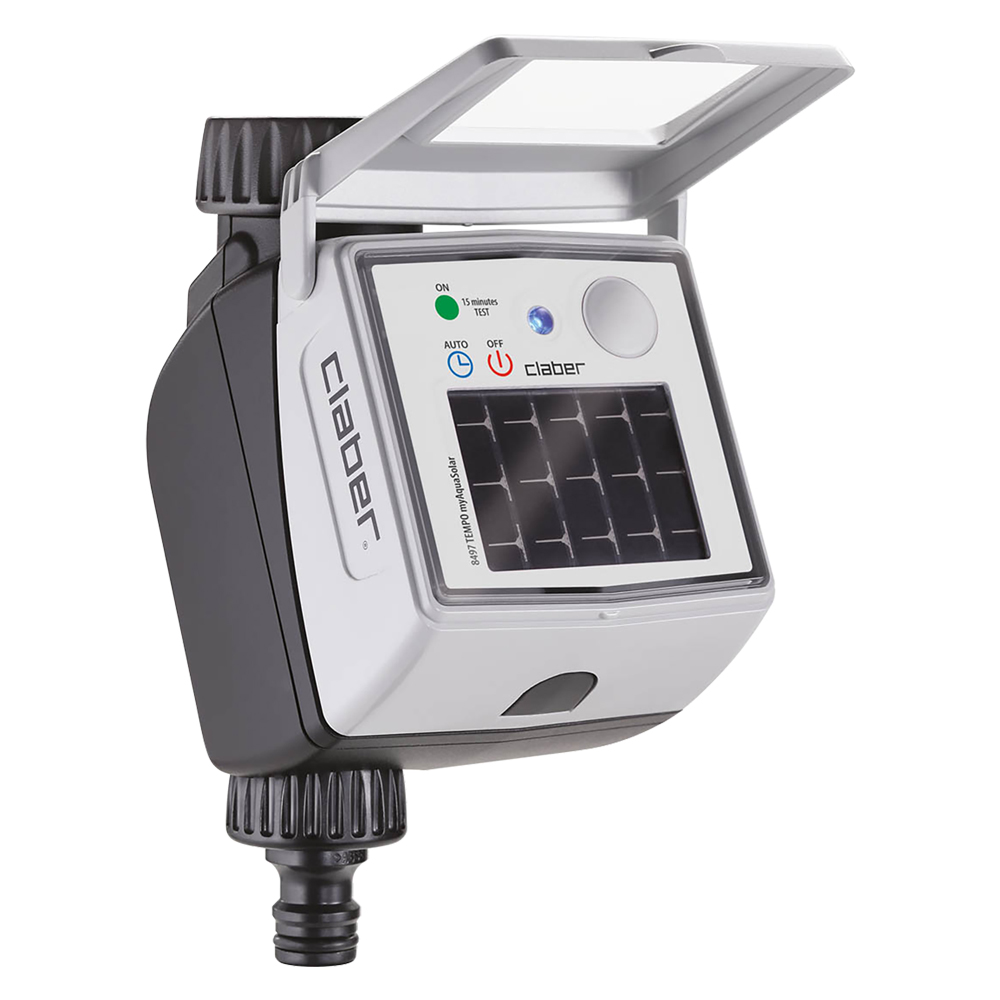 CENTRALINA PER IRRIGAZIONE DA RUBINETTO 'TEMPO MYACQUASOLAR' – Solare, Bluetooth, 2 Programmi al Giorno
