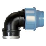 Gomito a 90° con Derivazione Femmina in Polipropilene PN16 – Raccordo a Compressione per Impianti Acqua