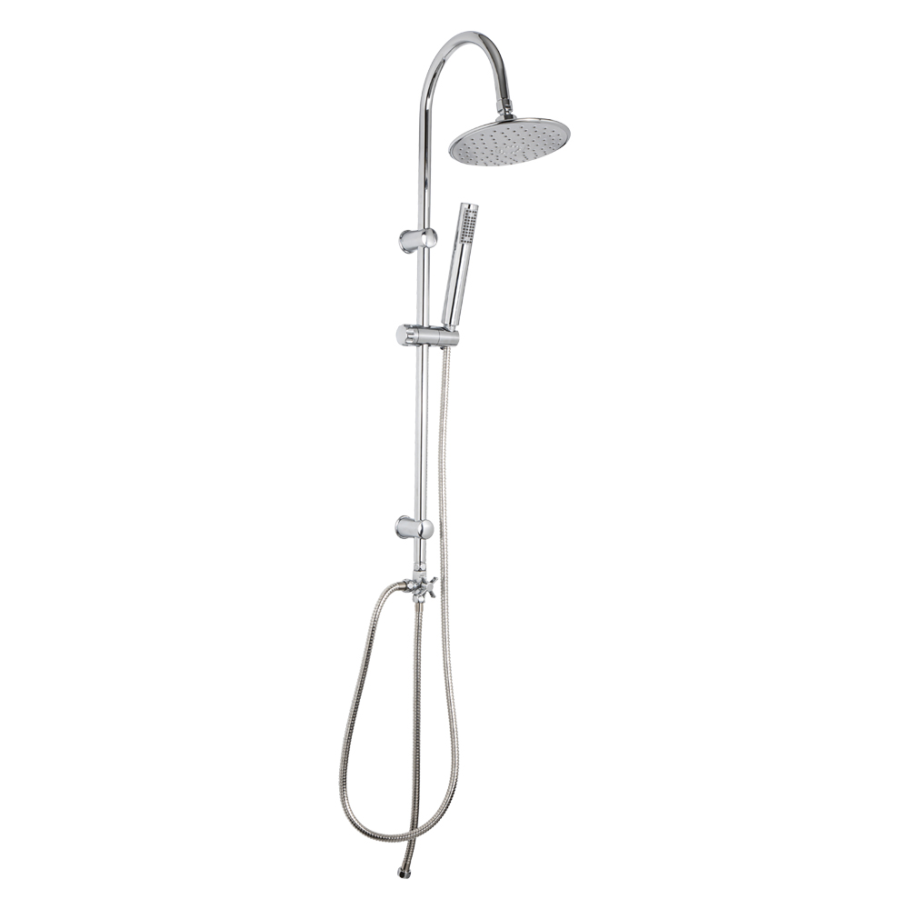 Kit Doccia Con Barra Scorrevole 60 Cm E Soffione A 5 Getti | Tubo 150 Cm, Staffa In Acciaio Inox SUS304 | Regolabile In Altezza, Finitura Lucida