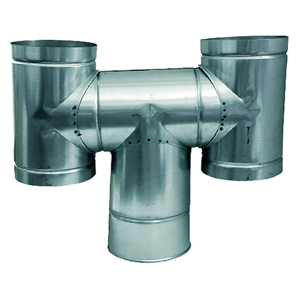 Fumaiolo ad H Antivento Ø 20 cm in Lamiera Zincata Attacco Maschio