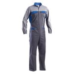 Tuta da Lavoro Cotone Poliestere UNI EN ISO 13688 Grigio Blu con Cerniera Doppio Cursore