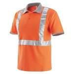 POLO ALTA VISIBILITÀ Tg. L – Manica Corta, Bande 3M, Colore Arancio