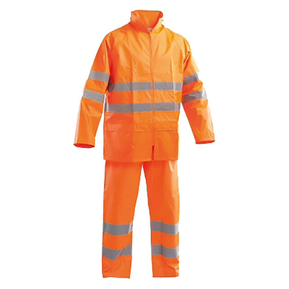 GIACCA E PANTALONE IMPERMEABILI ALTA VISIBILITÀ XL – Completo HV Classe 3 EN 20471 | Impermeabile EN 343