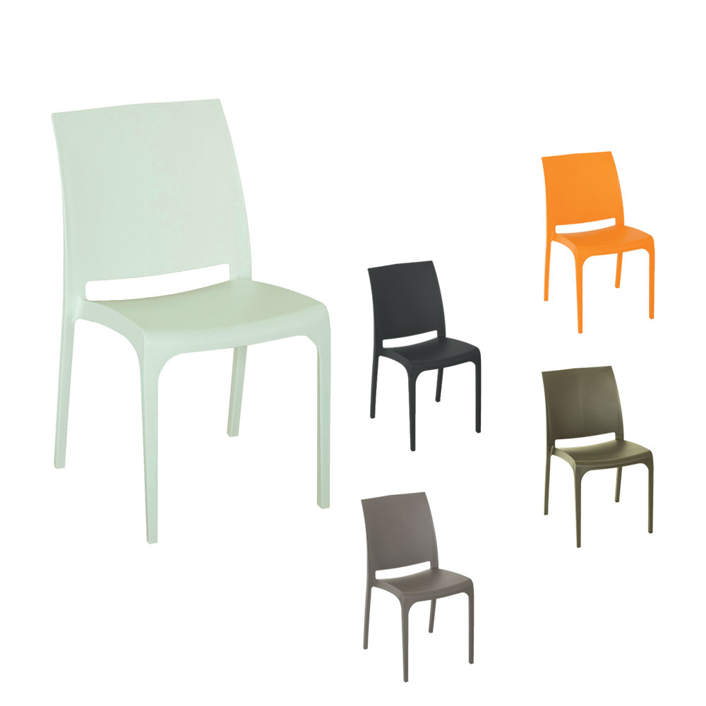 Sedia in Polipropilene Volga Impilabile – Sedia da Giardino Moderna e Resistente
