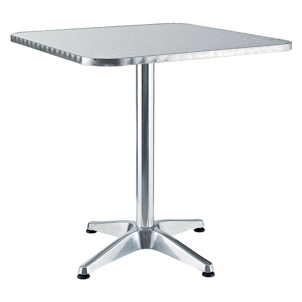 Tavolo in Alluminio Quadrato 60x60 cm con Piedini Regolabili