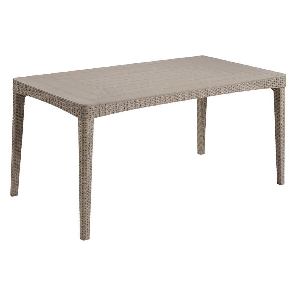 Tavolo in Polipropilene Girona Graphite 160x90 cm Effetto Rattan – Tavolo da Giardino Resistente