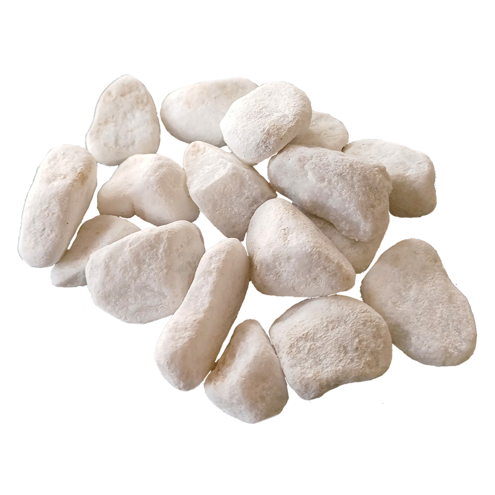 Ciottoli Ornamentali “Bianco Carrara” – Sacco da 20 kg