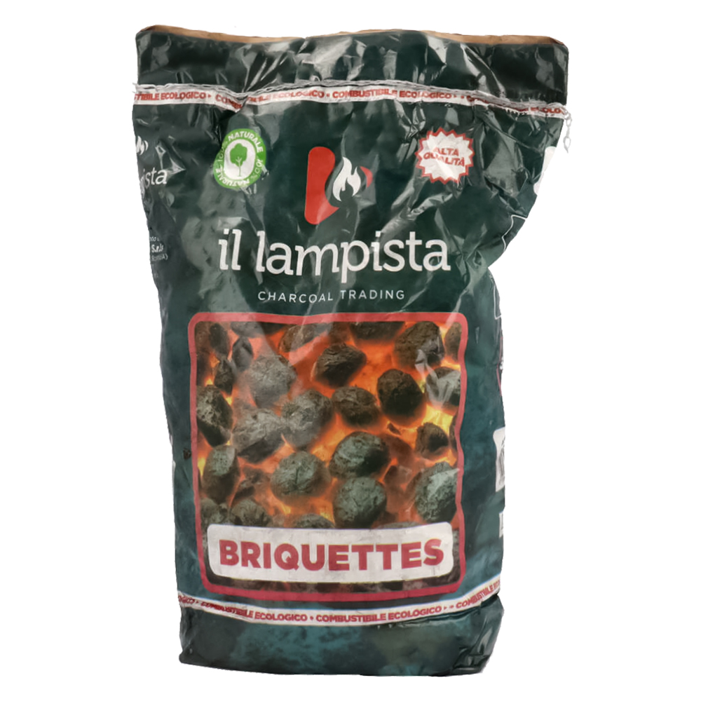 Bricchette di Carbone Vegetale “Il Lampista” 3 kg – Brace Intensa e Duratura per Grill e Barbecue