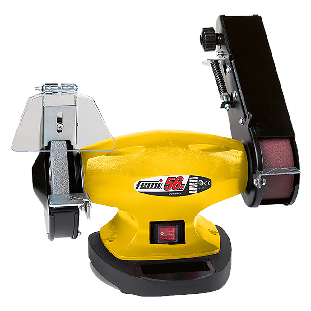 Smerigliatrice Levigatrice da Banco BG56N 330W con Mola e Nastro Abrasivo