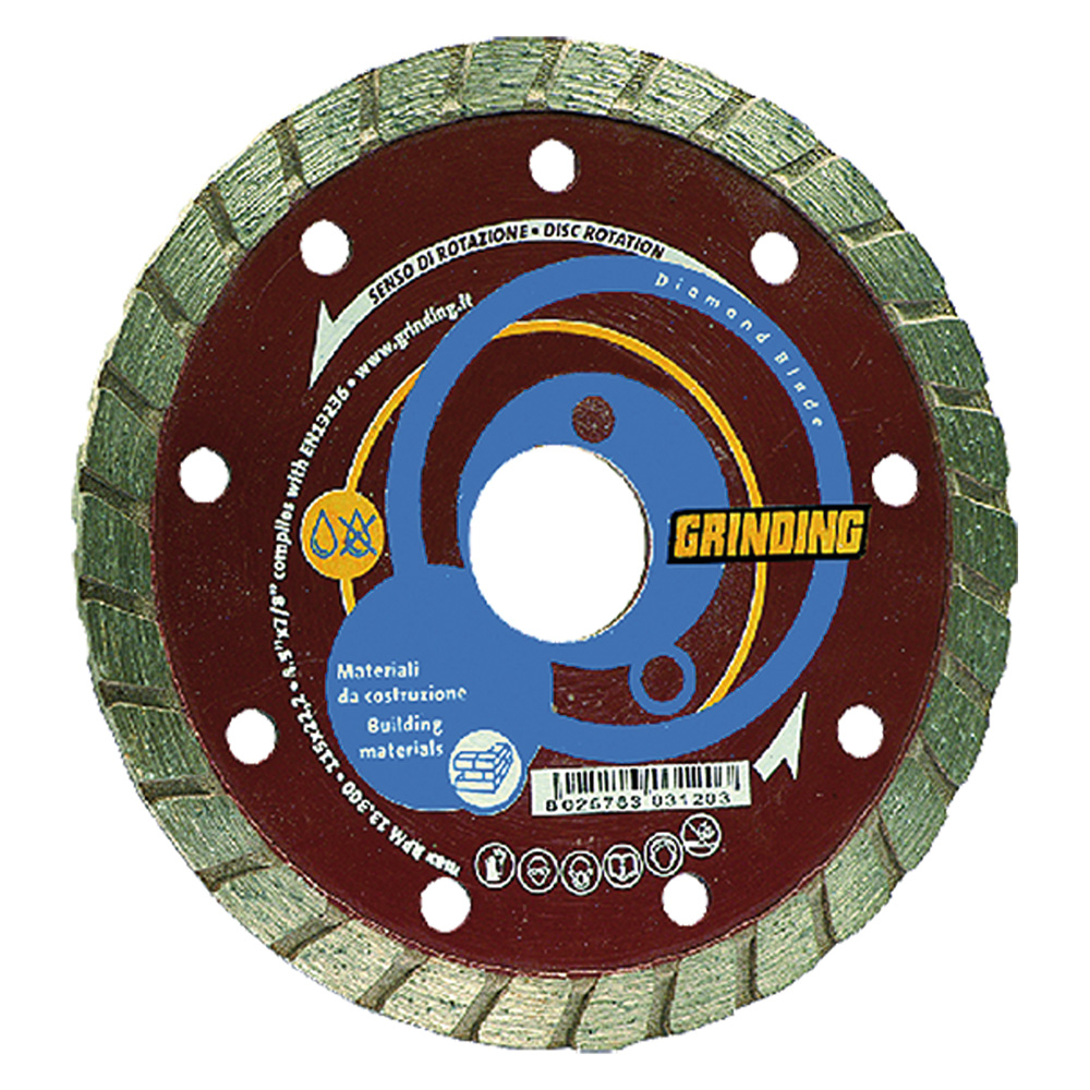 UM0269 DISCO DIAMANTATO Universale Turbo Corona Continua per Mattoni Calcestruzzo Porfido Granito Tegole Foro 22 mm - immagine 1