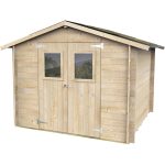 Casetta in Legno Augusta con Pavimento 249x198 cm – Pareti 16 mm, Porta Doppia con Finestra