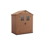 Casetta Keter Darwin Effetto Legno 190x122x221 cm 2 Porte Brown con Pavimento
