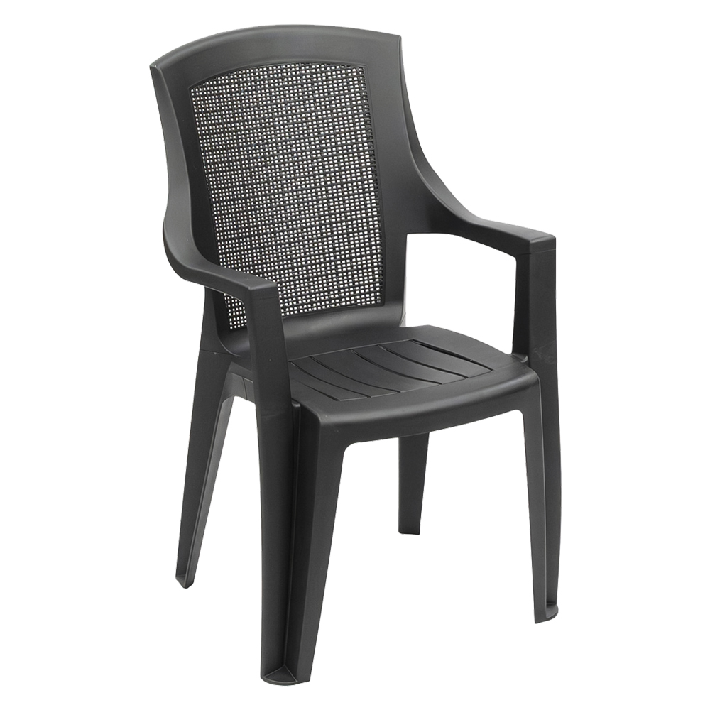 Sedia in Polipropilene TRAMA Impilabile da Giardino Schienale Alto