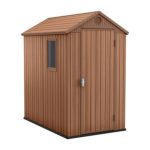 Casetta Keter Darwin Effetto Legno 125,8x184,5x205 cm Brown con Pavimento
