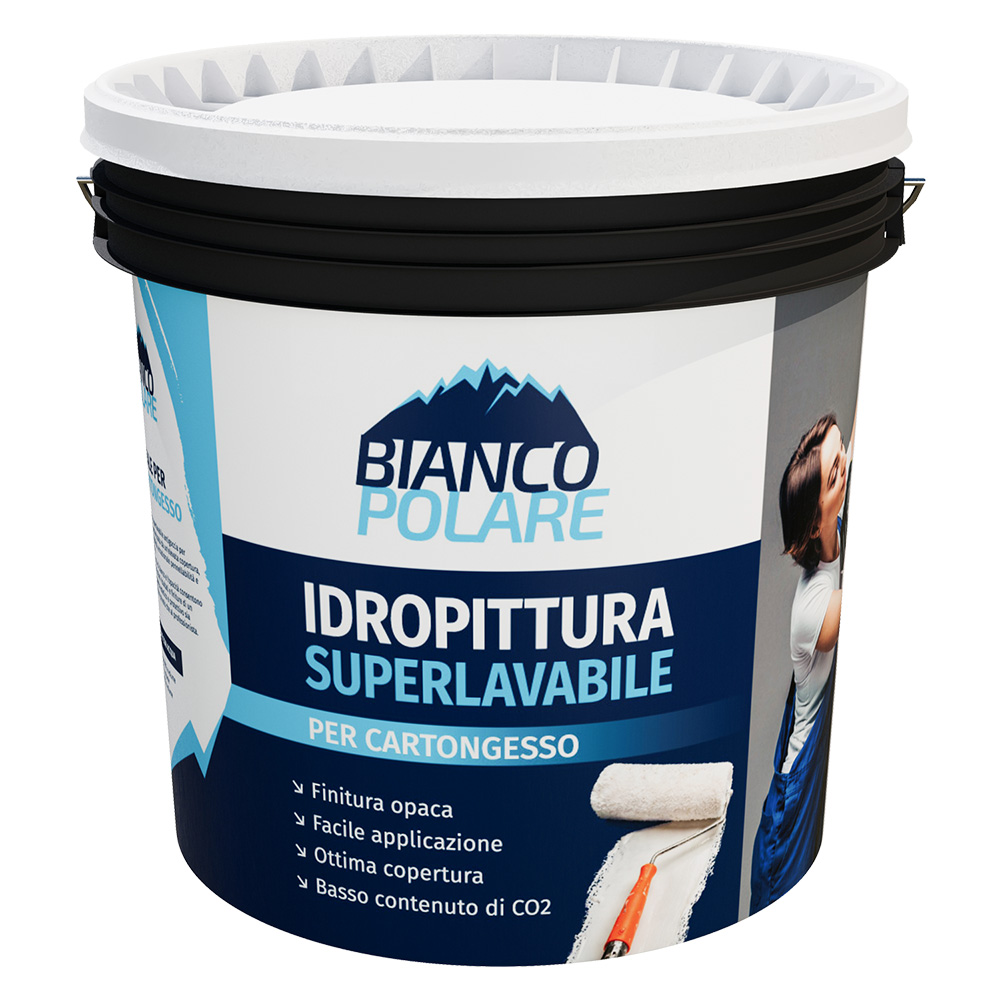 Idropittura Superlavabile Antimuffa per Cartongesso Bianca – 14 L