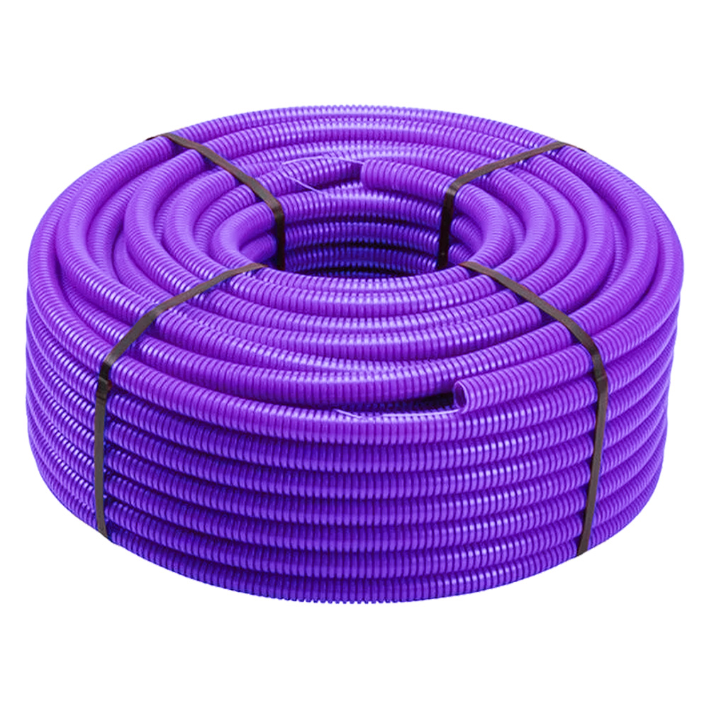 Tubo corrugato pieghevole viola senza tirafilo in PVC – 750 N, per cavi audio e video